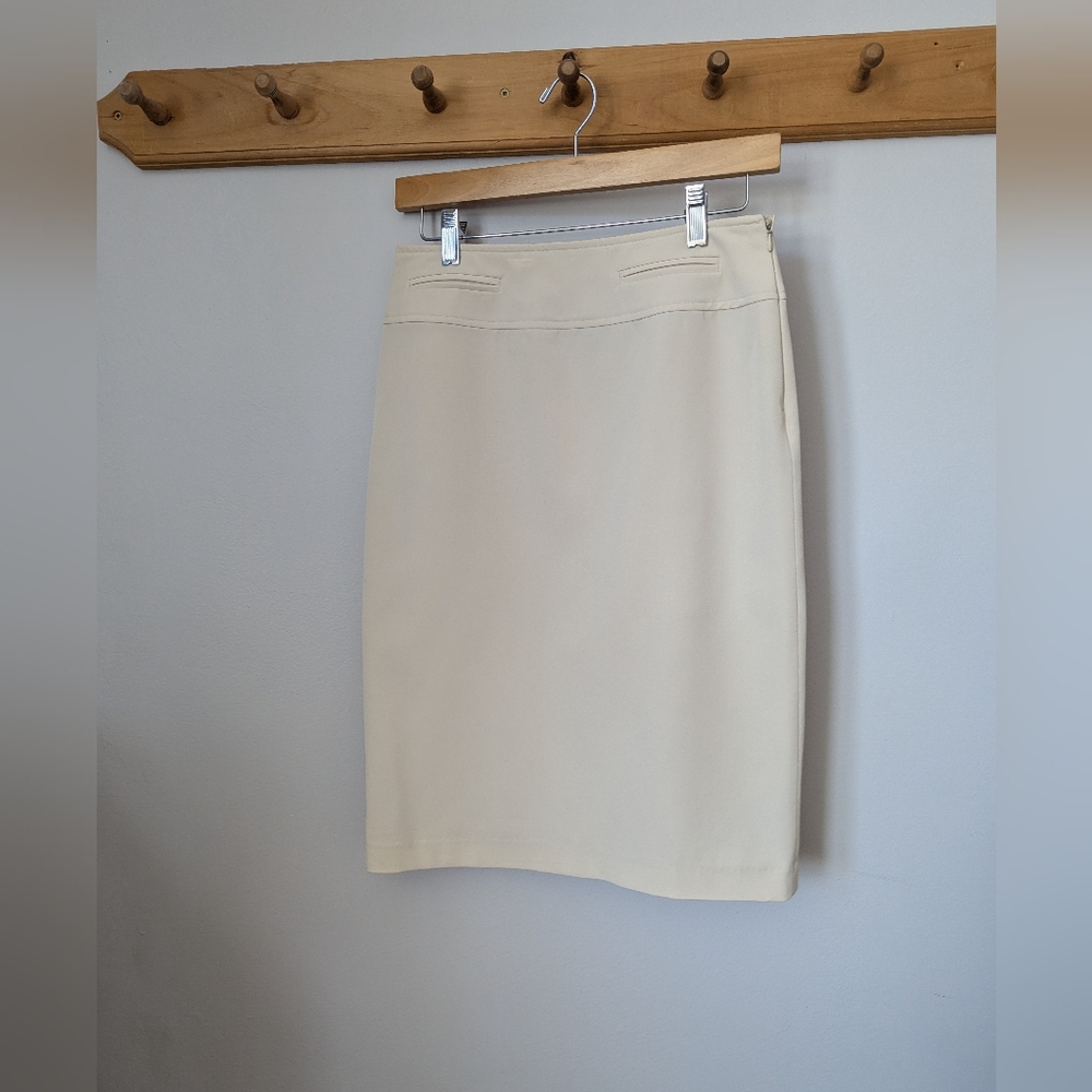Cream Pencil Skirt